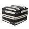 Laddha Home Designs 18" Black and White Chevron Stripe Square Pouf Ottoman